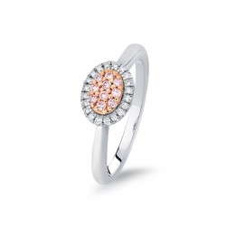 Blush Pink Argyle Diamond Oval Ring